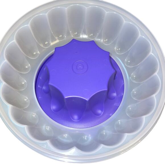 Vintage Tupperware Jello Jel-Ring Mold Gelatin 1201B 1202 1203 Purple Fluted 9" - Picture 7 of 13